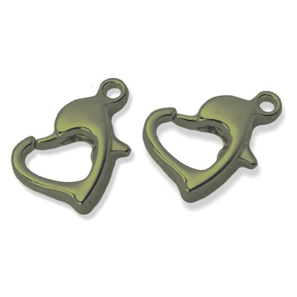 Karabiner Schlie�e Herz 7x10 mm ALTMESSING