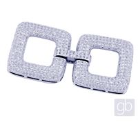 Schmuckverschluss Silber mit Zirkonen 51,5 x 24 mm