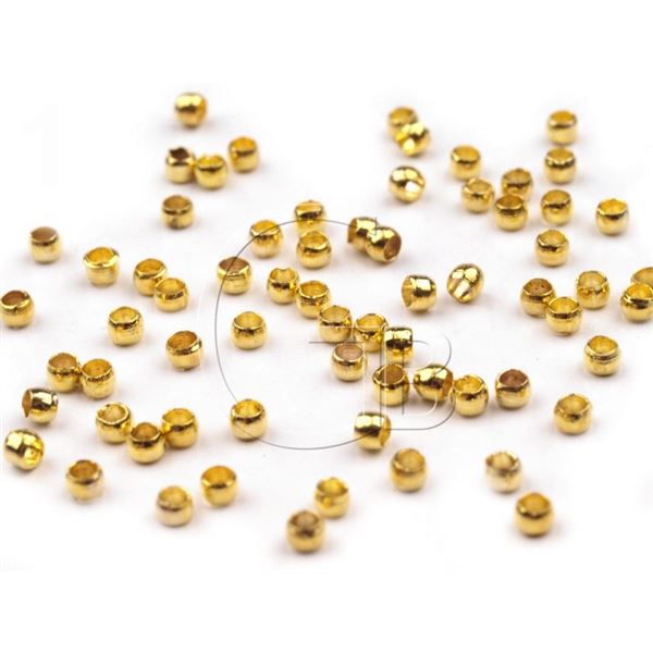 Quetschperlen O 2 mm Gold